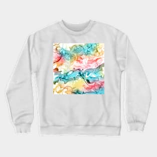 Alcohol Ink swirl - Turquoise &amp; pink Crewneck Sweatshirt